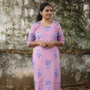 soft Blush Pink Cotton Kurti